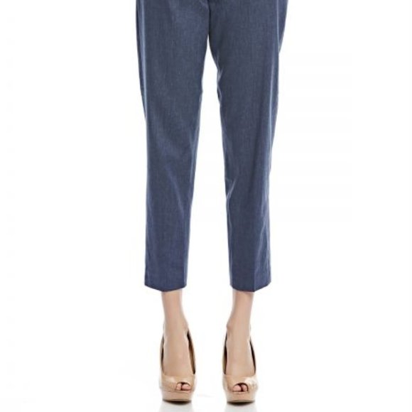 FCUK French Connection Chambray Flat Front Trousers Pockets - Picture 10 of 10